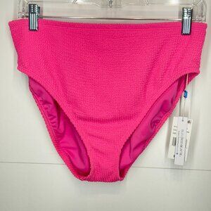NWT Bleu By Rod Beattie Pucker Up High Waist Bikini Bottom in Castro Pink